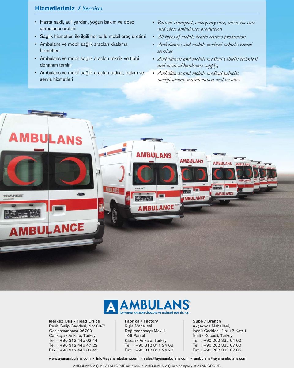 obese ambulance production All types of mobile health centers production Ambulances and mobile medical vehicles rental services Ambulances and mobile medical vehicles technical and medical hardware