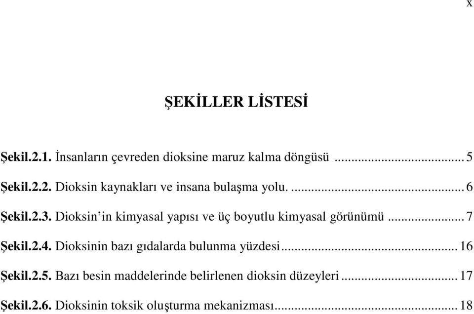 Dioksinin bazı gıdalarda bulunma yüzdesi... 16 Şekil.2.5.