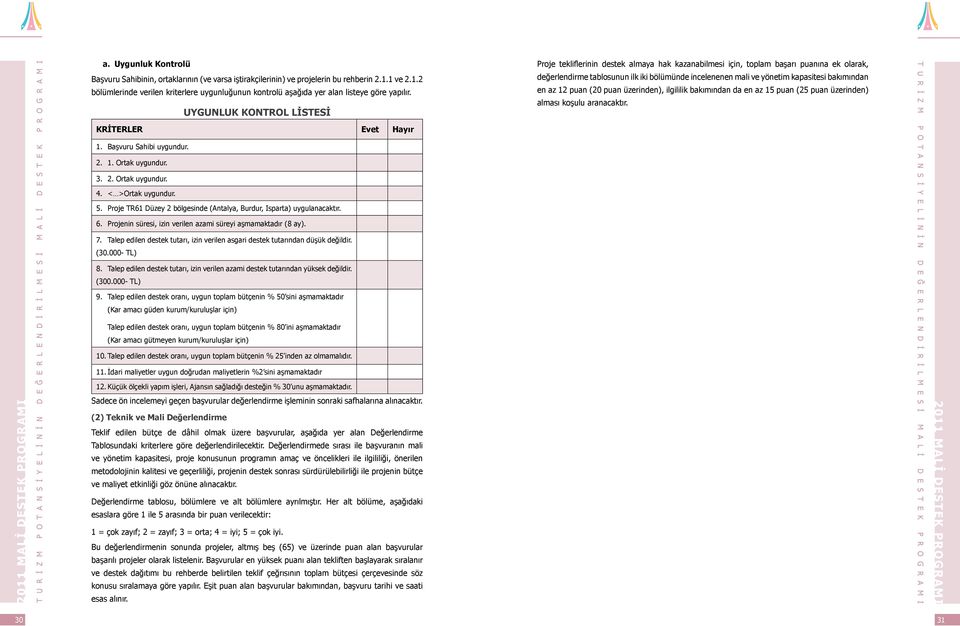 3. 2. Ortak uygundur. 4. < >Ortak uygundur. 5. Proje TR61 Düzey 2 bölgesinde (Antalya, Burdur, Isparta) uygulanacaktır. 6. Projenin süresi, izin verilen azami süreyi aşmamaktadır (8 ay). 7.