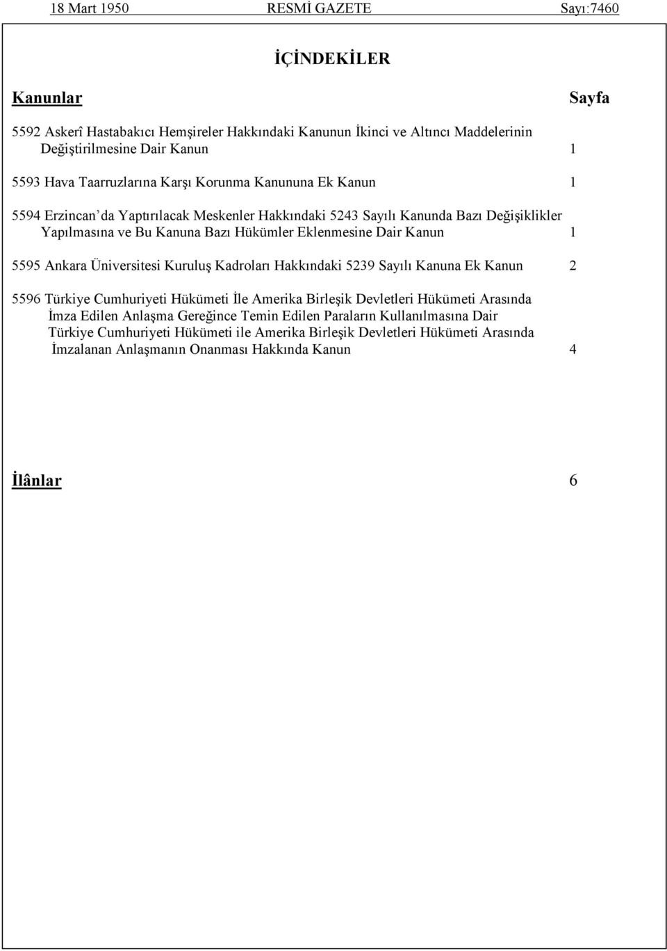 Hükümler Eklenmesine Dair Kanun Ankara Üniversitesi Kuruluş Kadroları Hakkındaki Sayılı Kanuna Ek Kanun Türkiye Cumhuriyeti Hükümeti İle Amerika Birleşik Devletleri Hükümeti Arasında