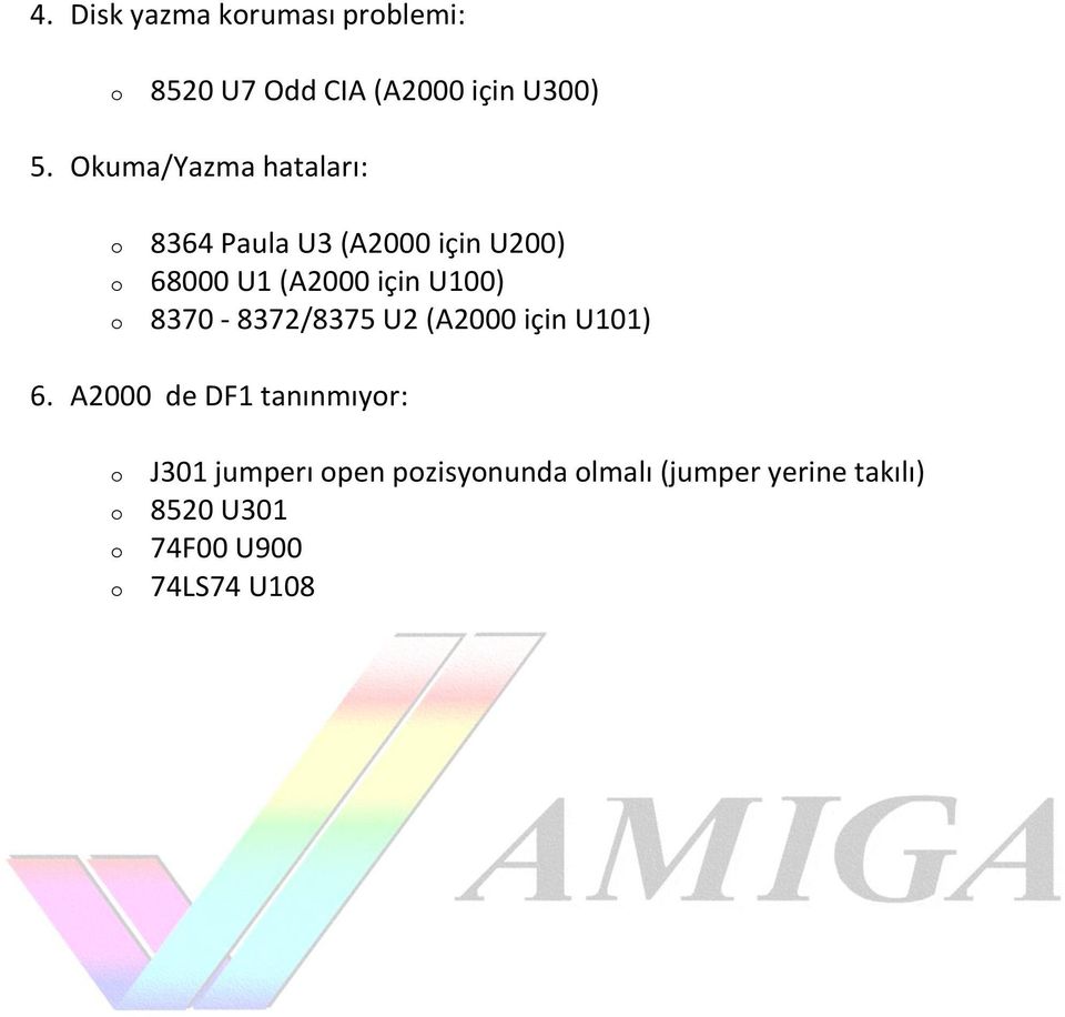 U100) 8370-8372/8375 U2 (A2000 için U101) 6.