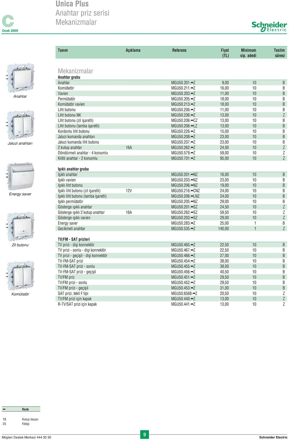 Z 11,00 10 B Liht butonu NK MGU50.236. Z 13,00 10 Z Liht butonu (zil işaretli) MGU50.206. CZ 13,00 10 B Liht butonu (lamba işaretli) MGU50.206. LZ 13,00 10 B Kordonlu liht butonu MGU50.226.