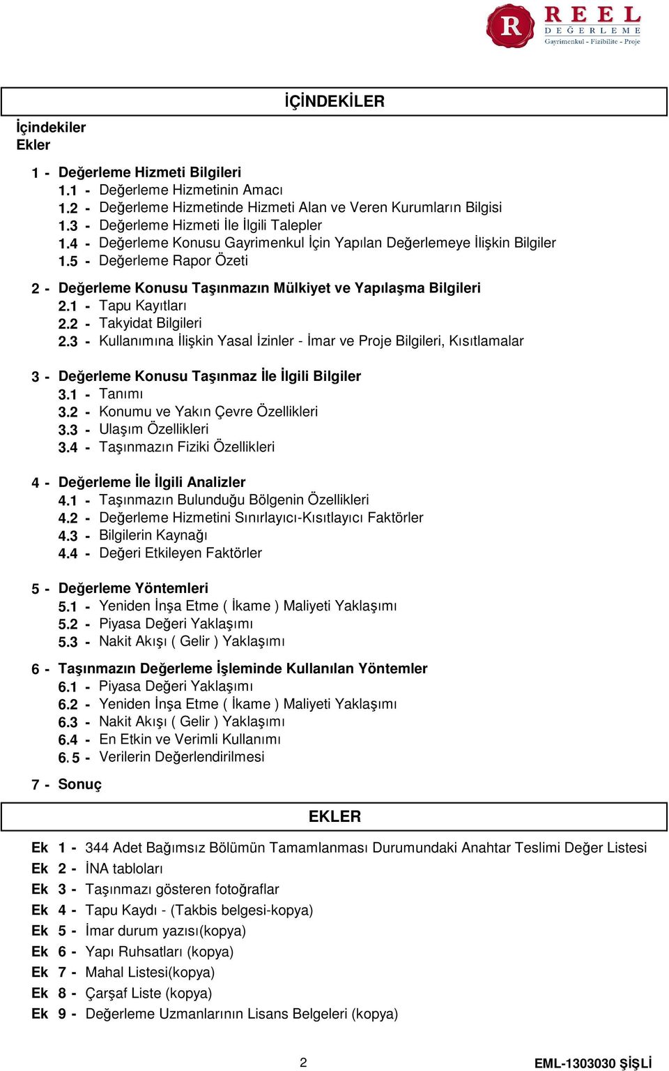 1 - Tapu Kayıtları 2.2 - Takyidat Bilgileri 2.3 - Kullanımına İlişkin Yasal İzinler - İmar ve Proje Bilgileri, Kısıtlamalar 3-4 - 5-6 - 7 - Değerleme Konusu Taşınmaz İle İlgili Bilgiler 3.