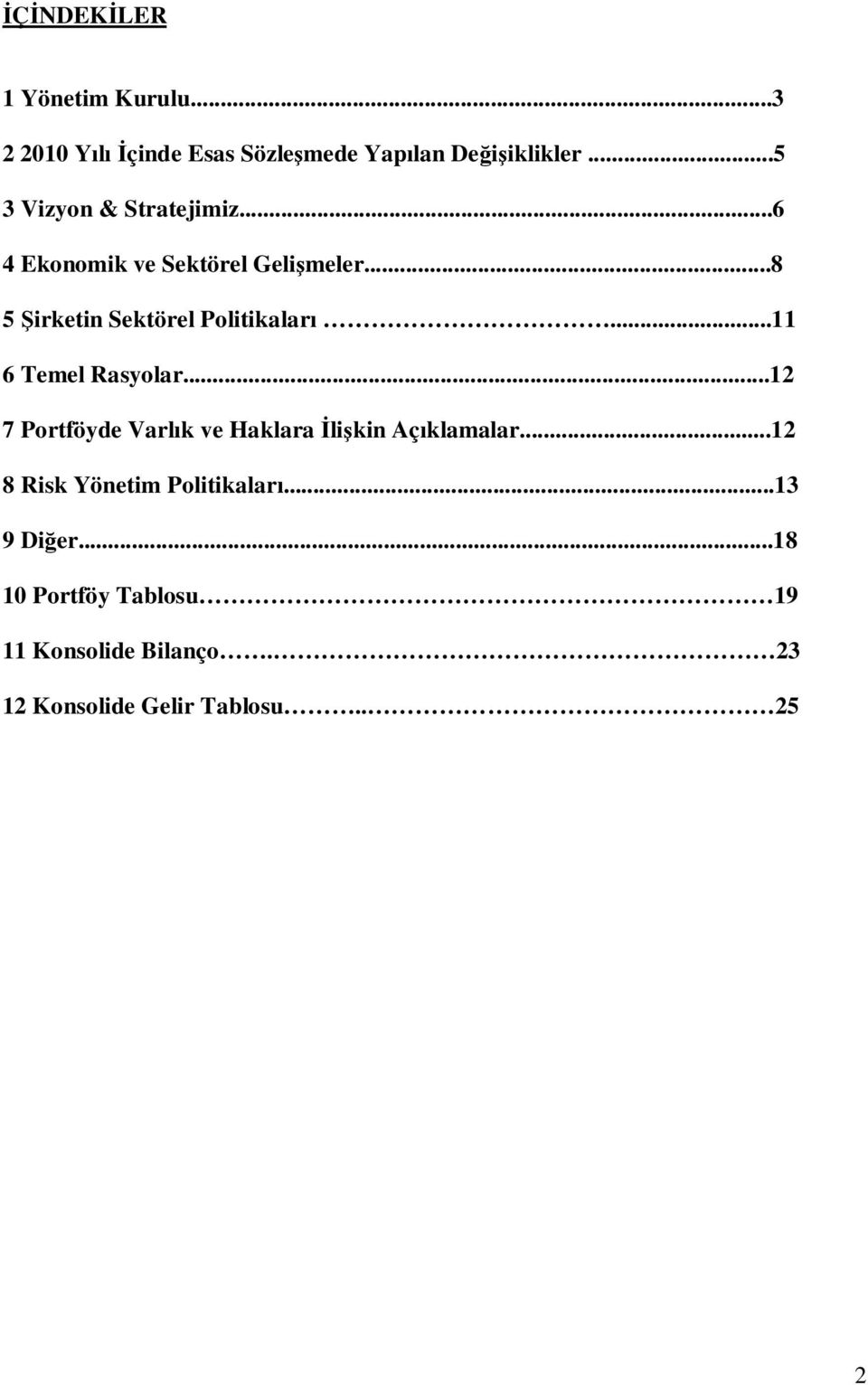 ..11 6 Temel Rasyolar...12 7 Portföyde Varlık ve Haklara İlişkin Açıklamalar.