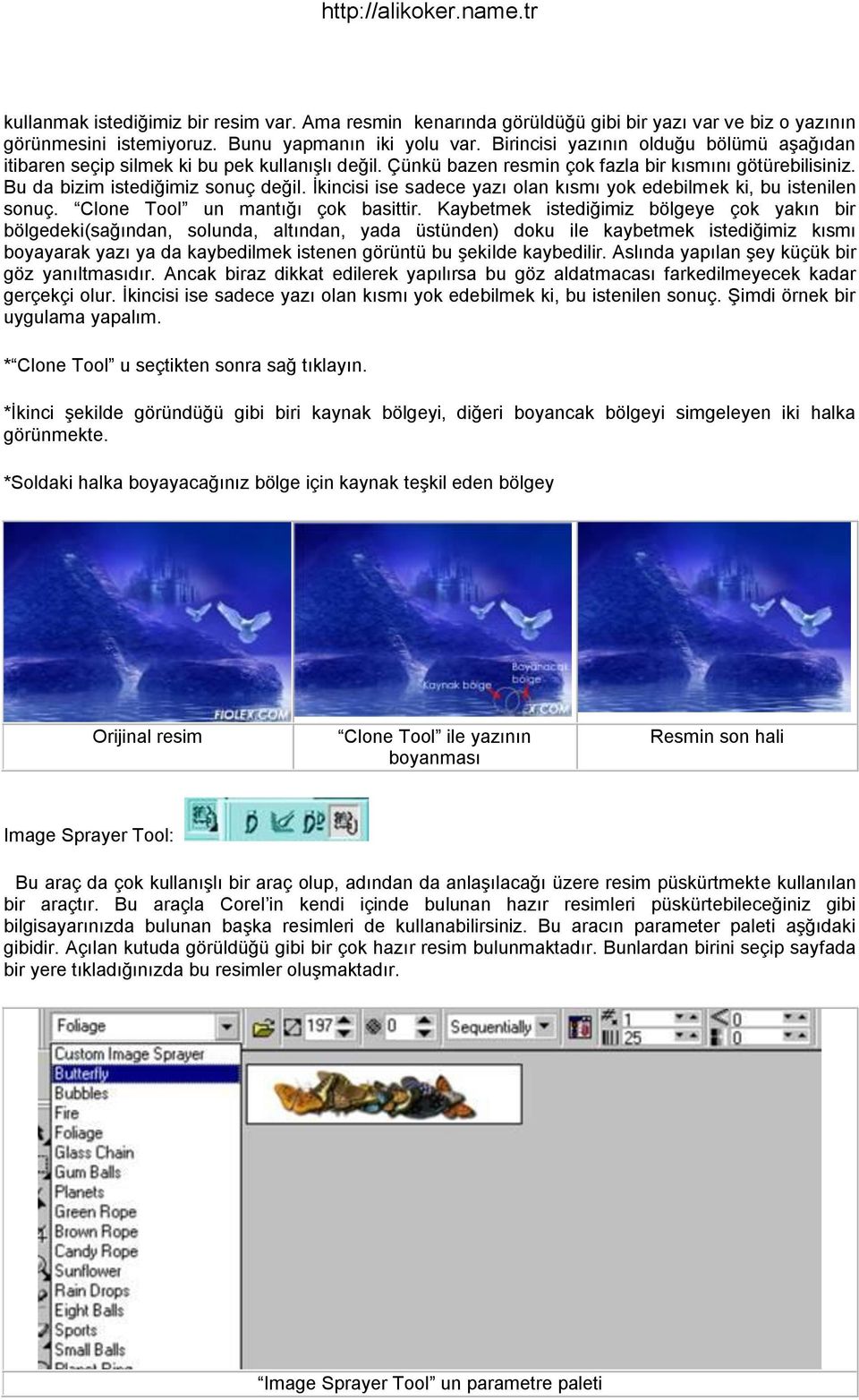 İkincisi ise sadece yazı olan kısmı yok edebilmek ki, bu istenilen sonuç. Clone Tool un mantığı çok basittir.