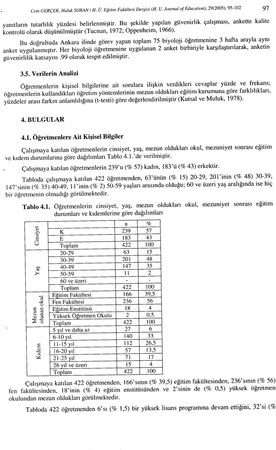 Bu doğrultuda Ankara ilinde görev yapan toplam 75 biyoloji öğretmenine 3 hafta arayla aynı anket uygulanmıştır.