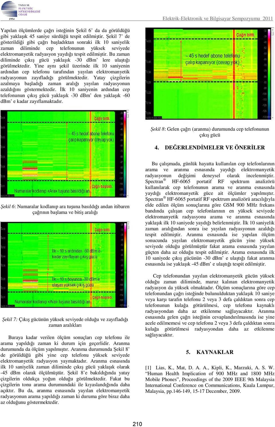 Bu zaman diliminde çıkış gücü yaklaşık -30 dbm lere ulaştığı görülmektedir.