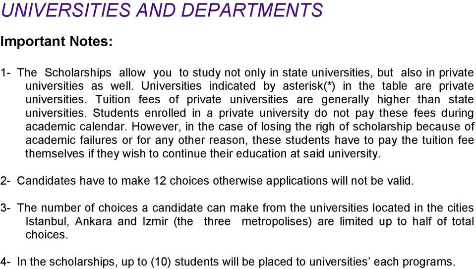 Students enrolled in a private university do not pay these fees during academic calendar.