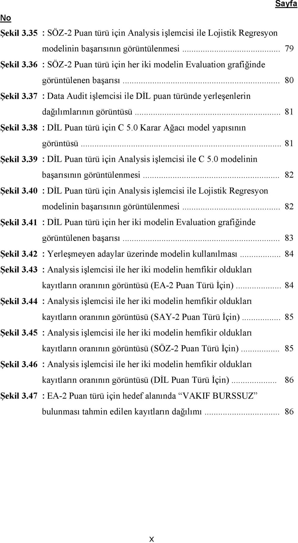 38 : DİL Puan türü için C 5.0 Karar Ağacı model yapısının görüntüsü... 81 Şekil 3.39 : DİL Puan türü için Analysis işlemcisi ile C 5.0 modelinin başarısının görüntülenmesi... 82 Şekil 3.