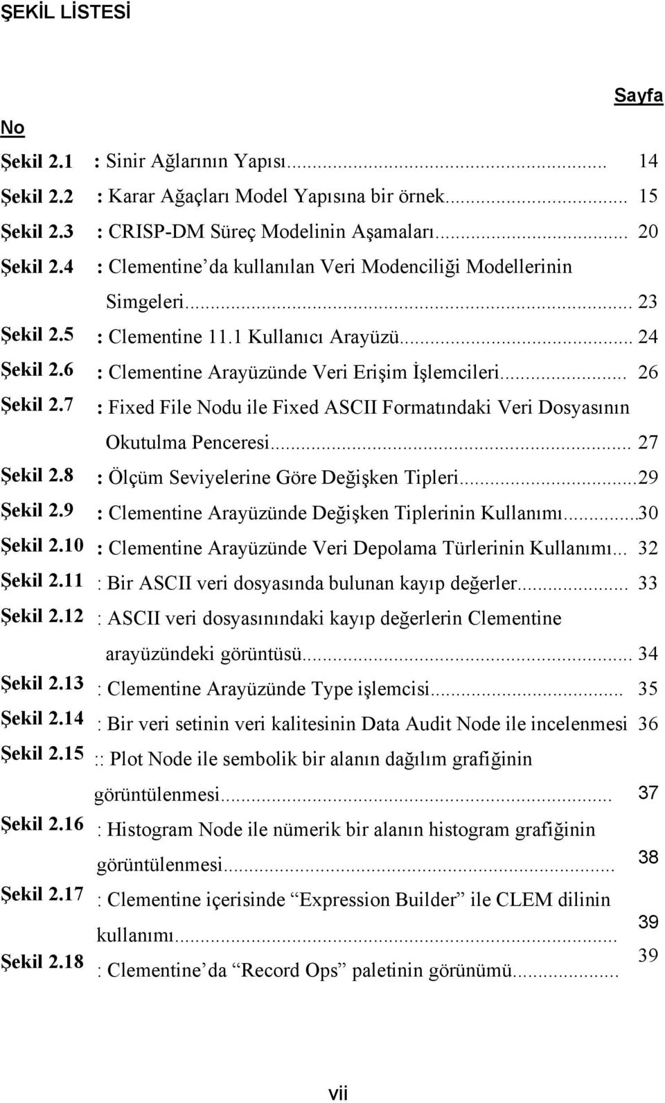 .. 20 : Clementine da kullanılan Veri Modenciliği Modellerinin Simgeleri... 23 : Clementine 11.1 Kullanıcı Arayüzü... 24 : Clementine Arayüzünde Veri Erişim İşlemcileri.