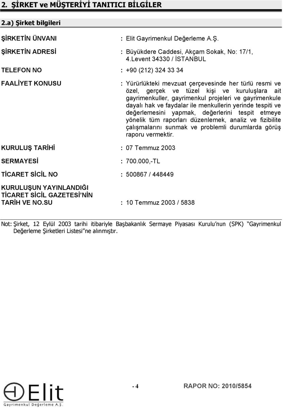 gayrimenkul prjeleri ve gayrimenkule dayalı hak ve faydalar ile menkullerin yerinde tespiti ve değerlemesini yapmak, değerlerini tespit etmeye yönelik tüm raprları düzenlemek, analiz ve fizibilite