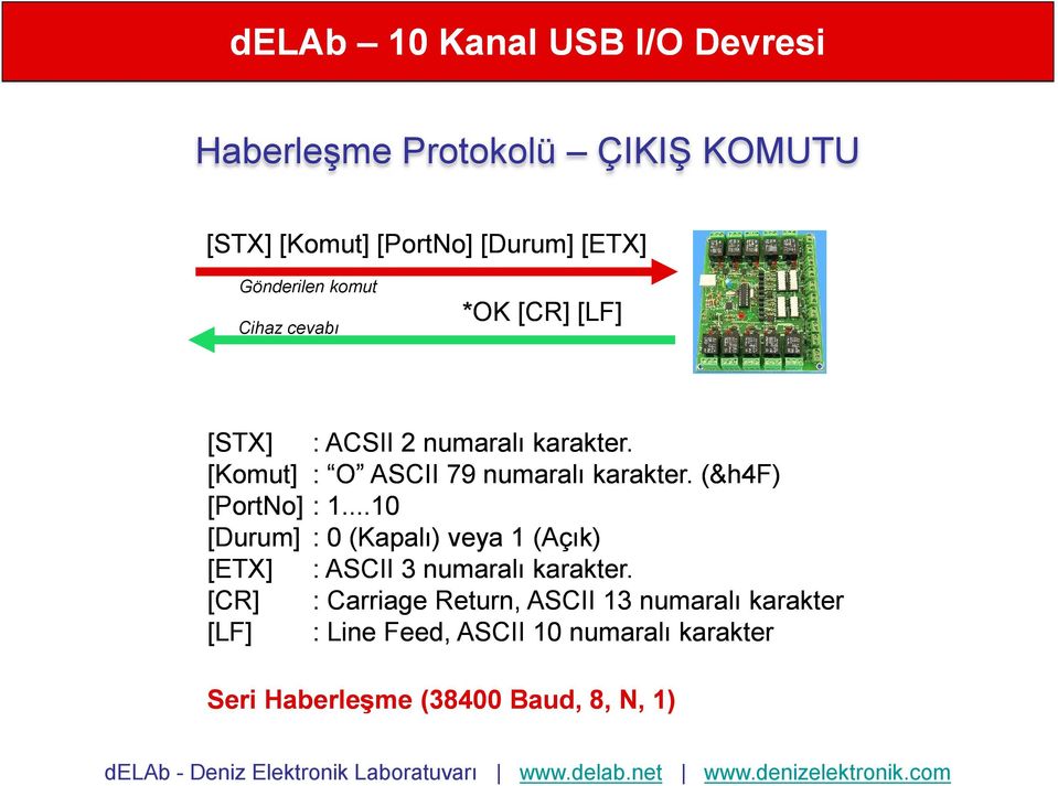 ..10 [Durum] : 0 (Kapalı) veya 1 (Açık) [ETX] : ASCII 3 numaralı karakter.