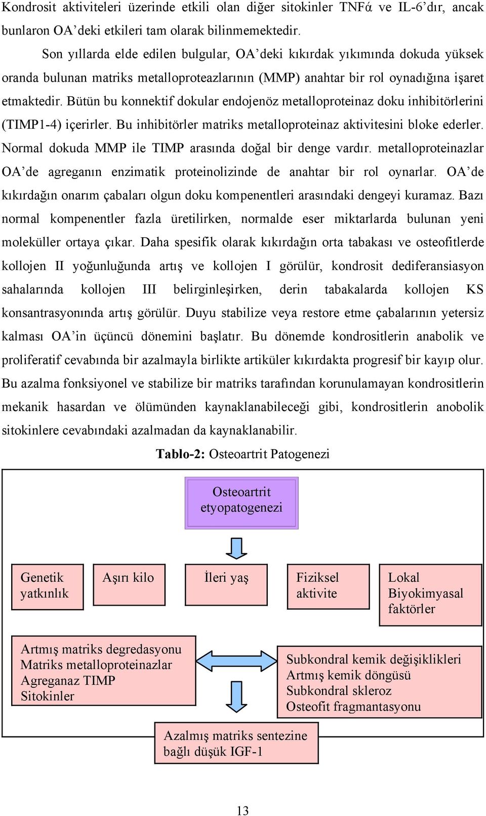 Bütün bu konnektif dokular endojenöz metalloproteinaz doku inhibitörlerini (TIMP1-4) içerirler. Bu inhibitörler matriks metalloproteinaz aktivitesini bloke ederler.