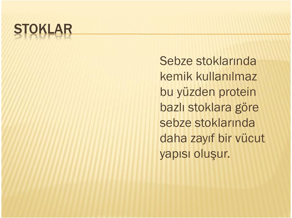 bazlı stoklara göre sebze