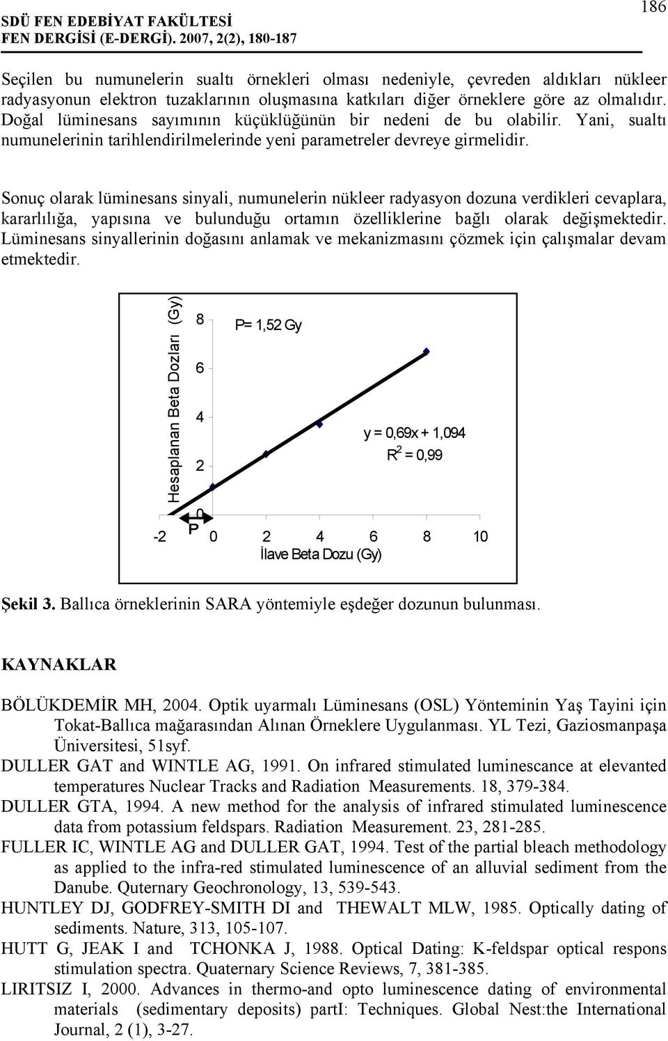 Doğal lüminesans sayımının küçüklüğünün bir nedeni de bu olabilir. Yani, sualtı numunelerinin tarihlendirilmelerinde yeni parametreler devreye girmelidir.