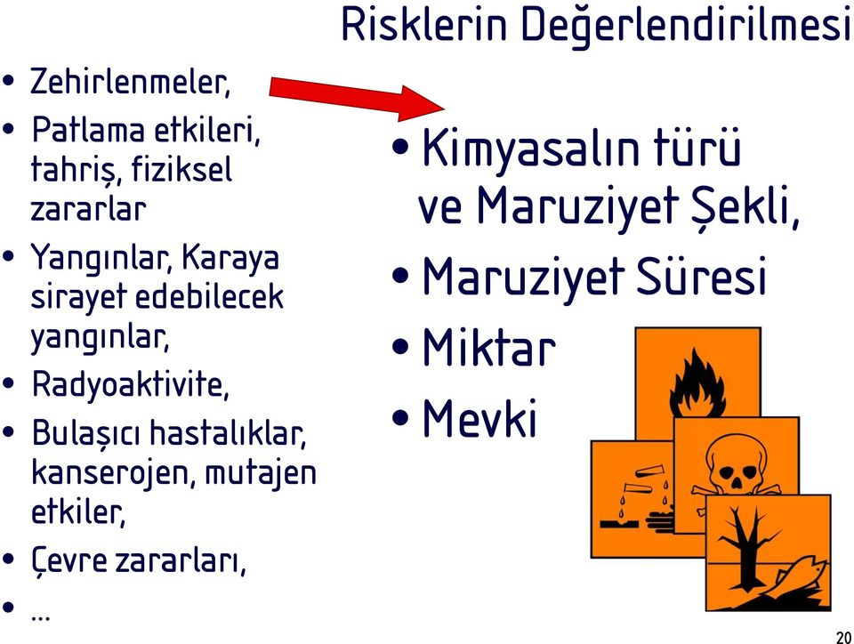 kanserojen, mutajen etkiler, Çevre zararları,.