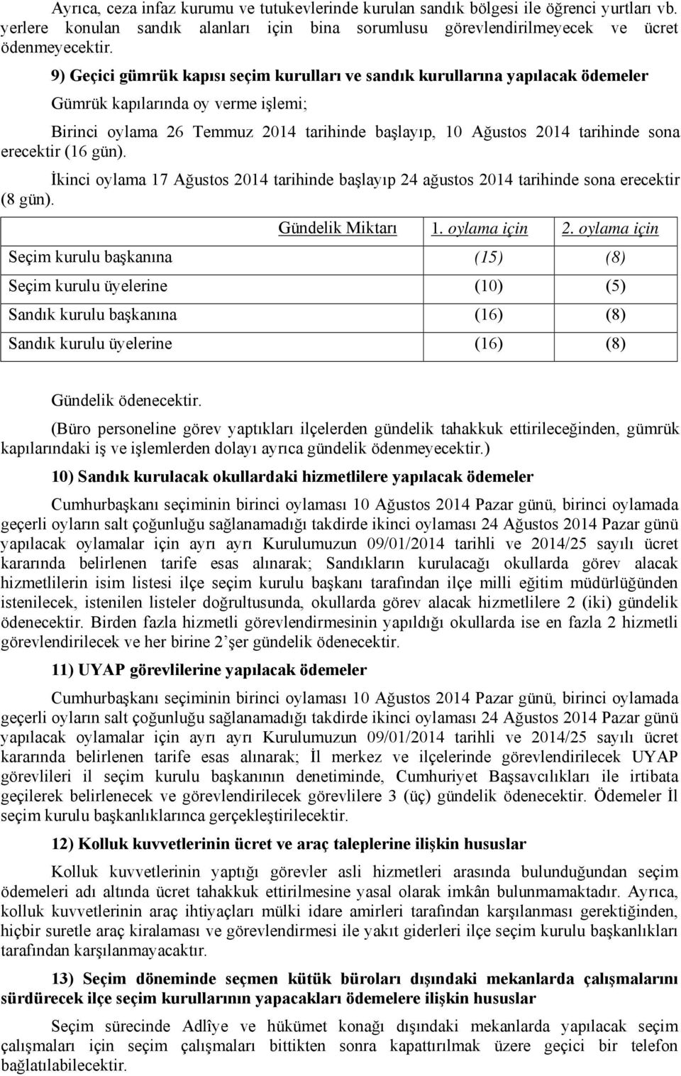 erecektir (16 gün). İkinci oylama 17 Ağustos 2014 tarihinde başlayıp 24 ağustos 2014 tarihinde sona erecektir (8 gün).