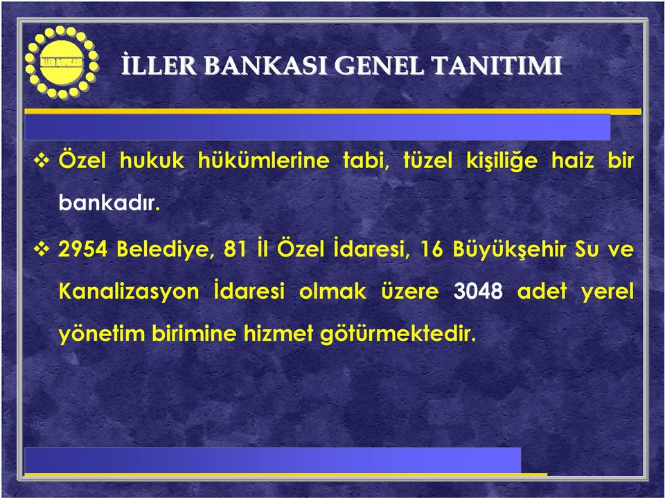 2954 Belediye, 81 İl Özel İdaresi, 16 Büyükşehir Su ve