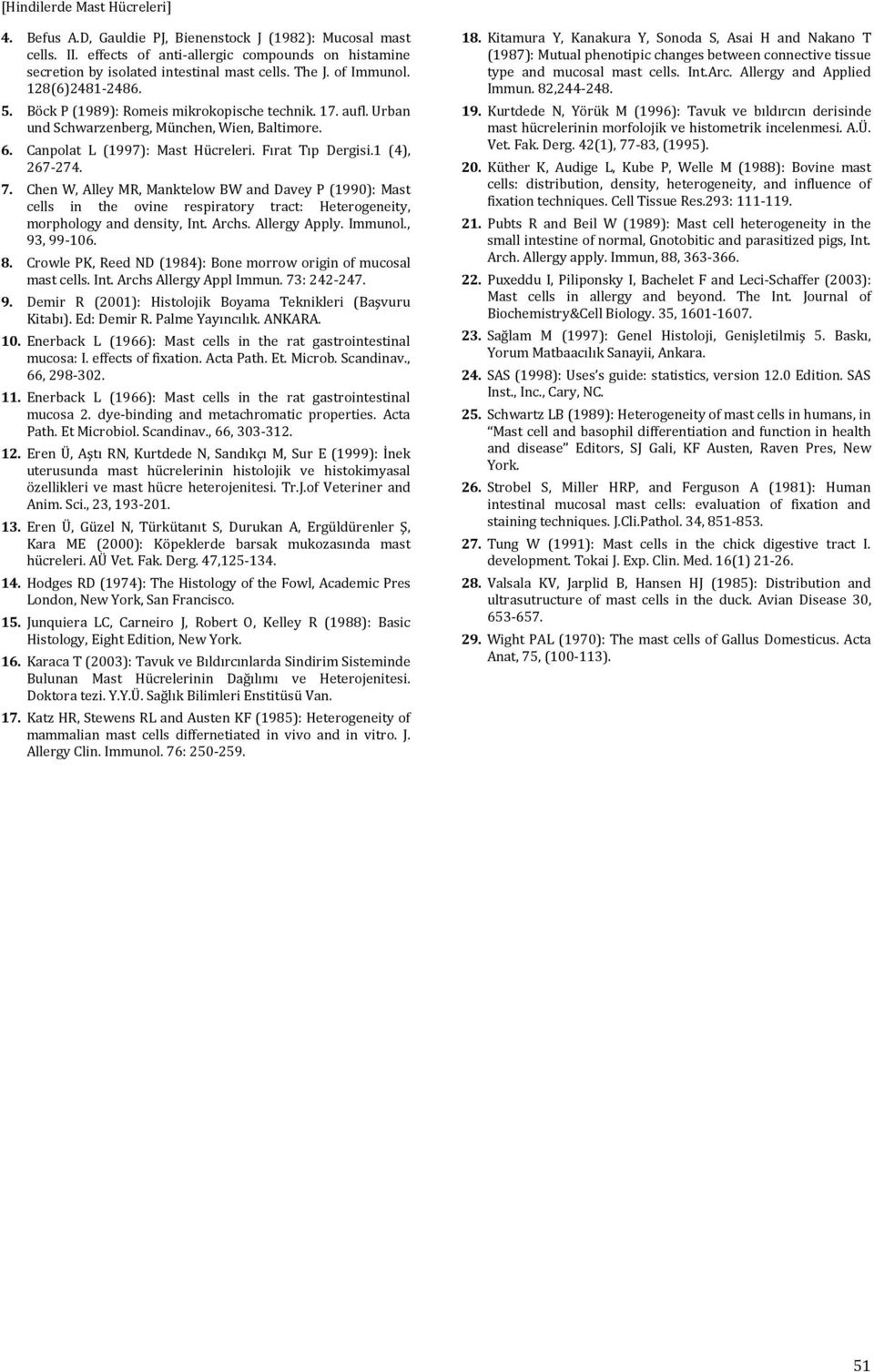 1 (4), 267-274. 7. Chen W, Alley MR, Manktelow BW and Davey P (1990): Mast cells in the ovine respiratory tract: Heterogeneity, morphology and density, Int. Archs. Allergy Apply. Immunol., 93, 99-106.