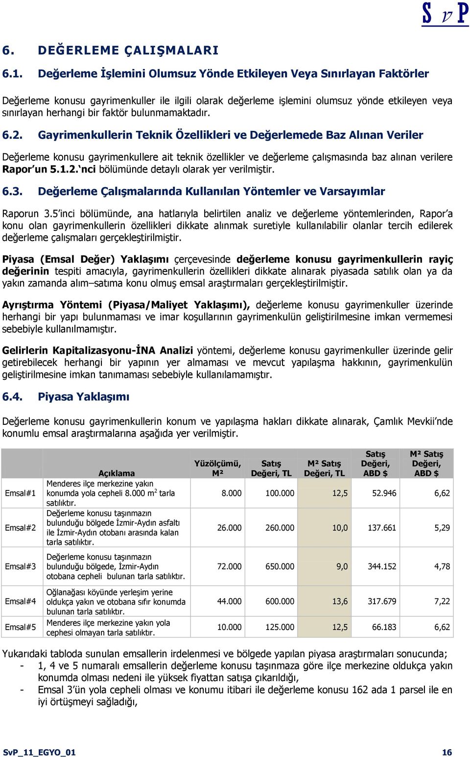 bulunmamaktadır. 6.2.