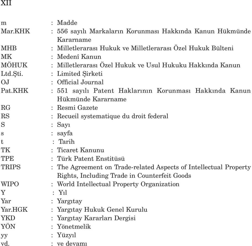 Kanun : Limited fiirketi : Official Journal : 551 say l Patent Haklar n n Korunmas Hakk nda Kanun Hükmünde Kararname : Resmi Gazete : Recueil systematique du droit federal : Say : sayfa : Tarih :