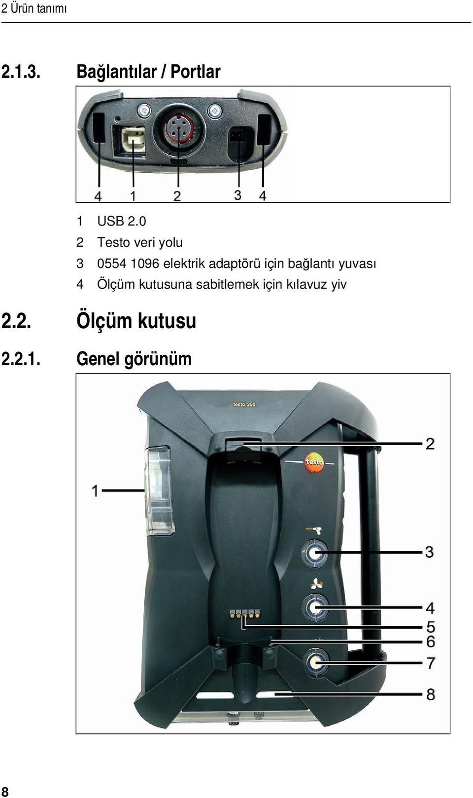 için bağlantı yuvası 4 Ölçüm kutusuna sabitlemek