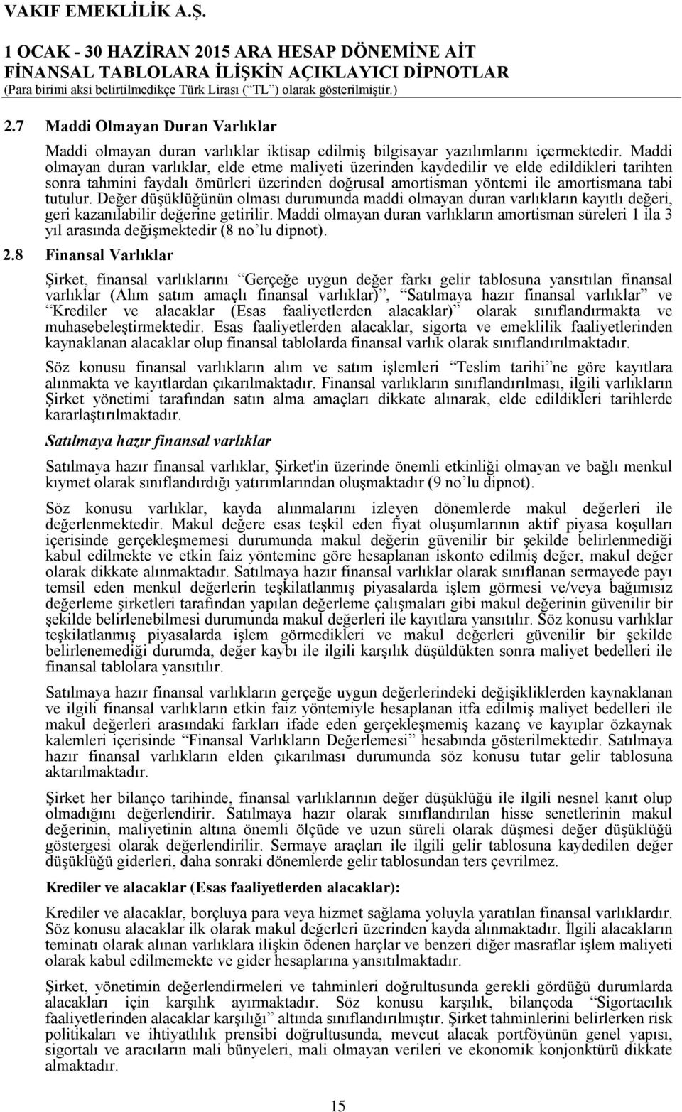 Değer düşüklüğünün olması durumunda maddi olmayan duran varlıkların kayıtlı değeri, geri kazanılabilir değerine getirilir.