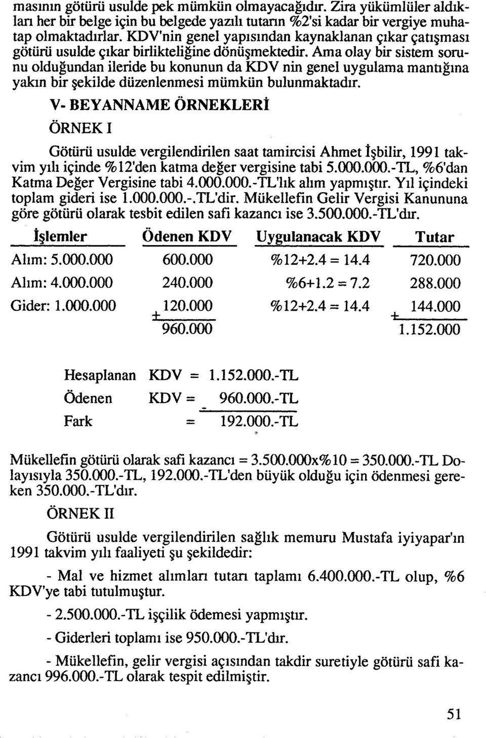 Ama olay bir sistem sorunu oldugundan ileride bu konunun da KDV nin genel uygulama manogina yakin bir gekilde diizenlenmesi miimkiin bulunmaktalr.