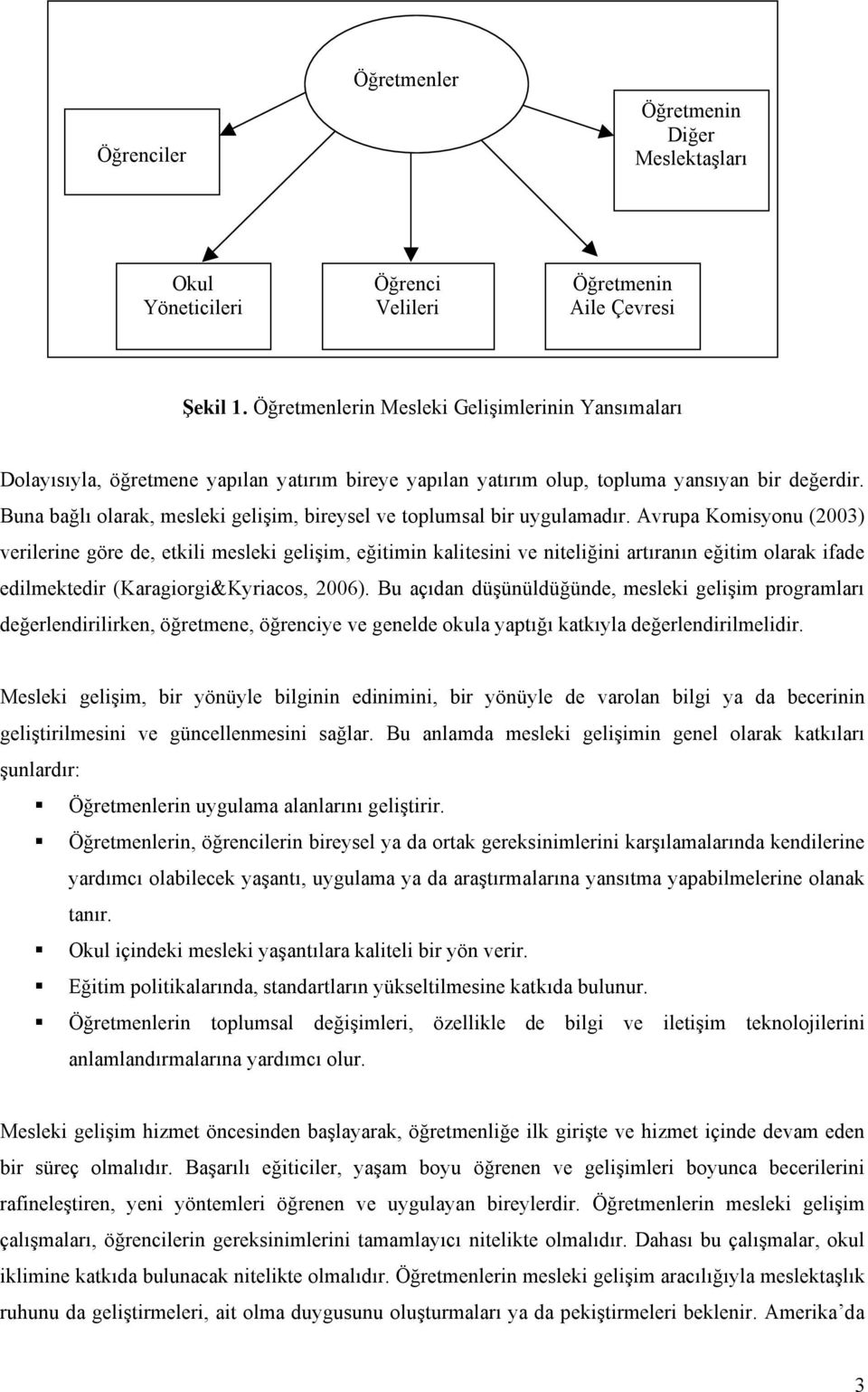 Buna bağlı olarak, mesleki gelişim, bireysel ve toplumsal bir uygulamadır.