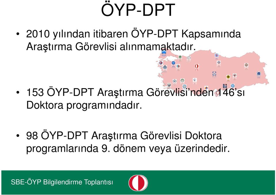 153 ÖYP-DPT Araştırma Görevlisi nden 146 sı Doktora