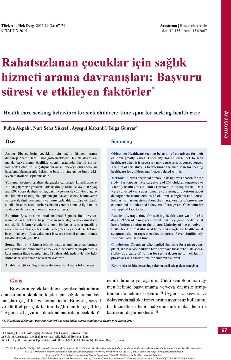 Araştırma Research Article doi: 10.155