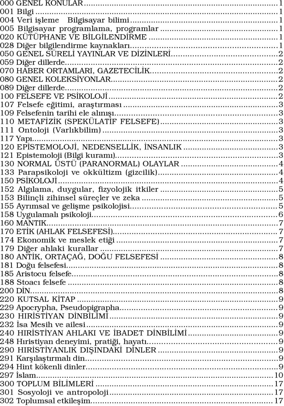 ..2 107 Felsefe eûitimi, araßtýrmasý...3 109 Felsefenin tarihi ele alýnýßý...3 110 METAFÜZÜK (SPEK LATÜF FELSEFE)...3 111 Ontoloji (VarlÝkbilim)...3 117 YapÝ...3 120 EPÜSTEMOLOJÜ, NEDENSELLÜK, ÜNSANLIK.