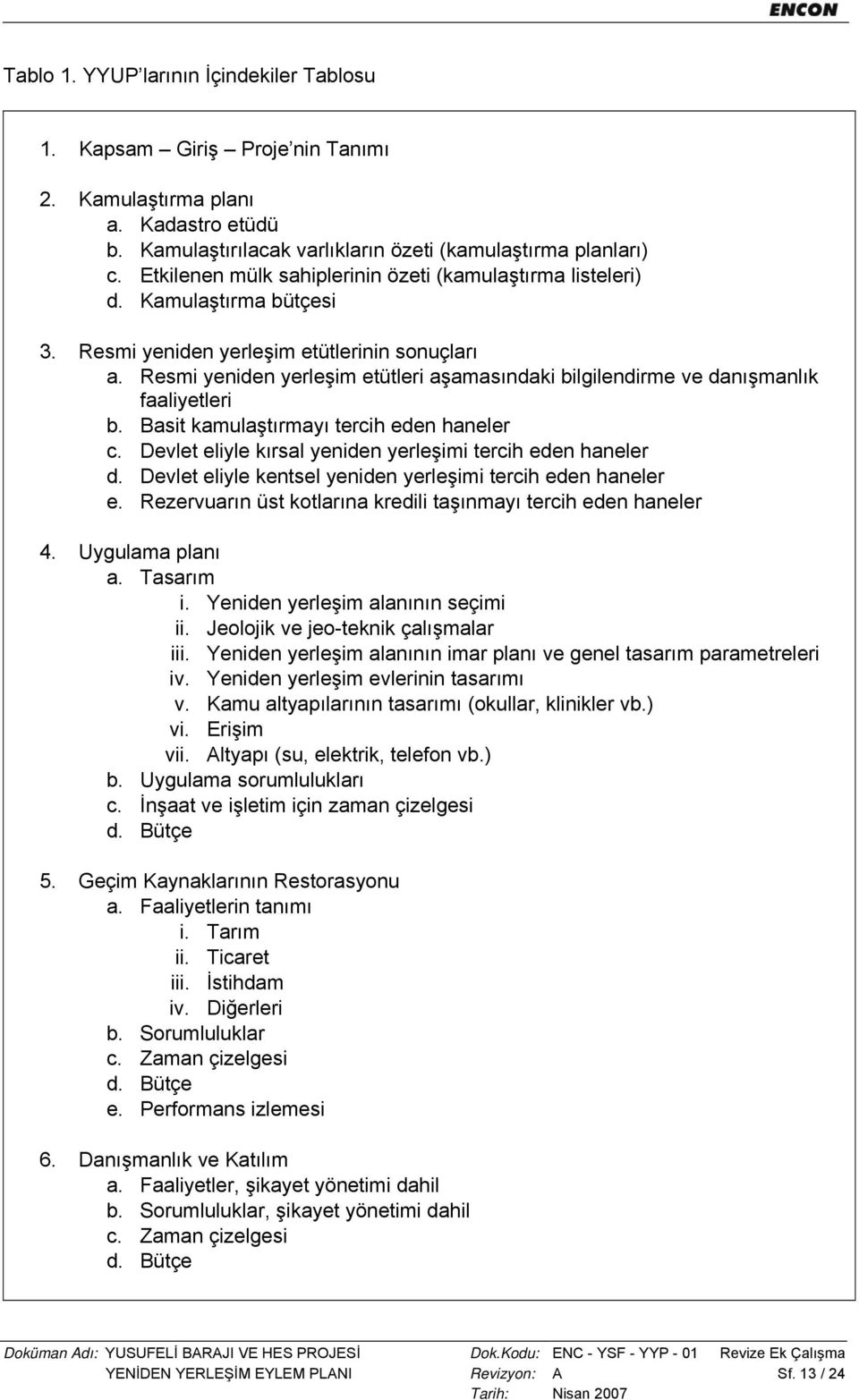 Resmi yeniden yerleşim etütleri aşamasındaki bilgilendirme ve danışmanlık faaliyetleri b. Basit kamulaştırmayı tercih eden haneler c. Devlet eliyle kırsal yeniden yerleşimi tercih eden haneler d.