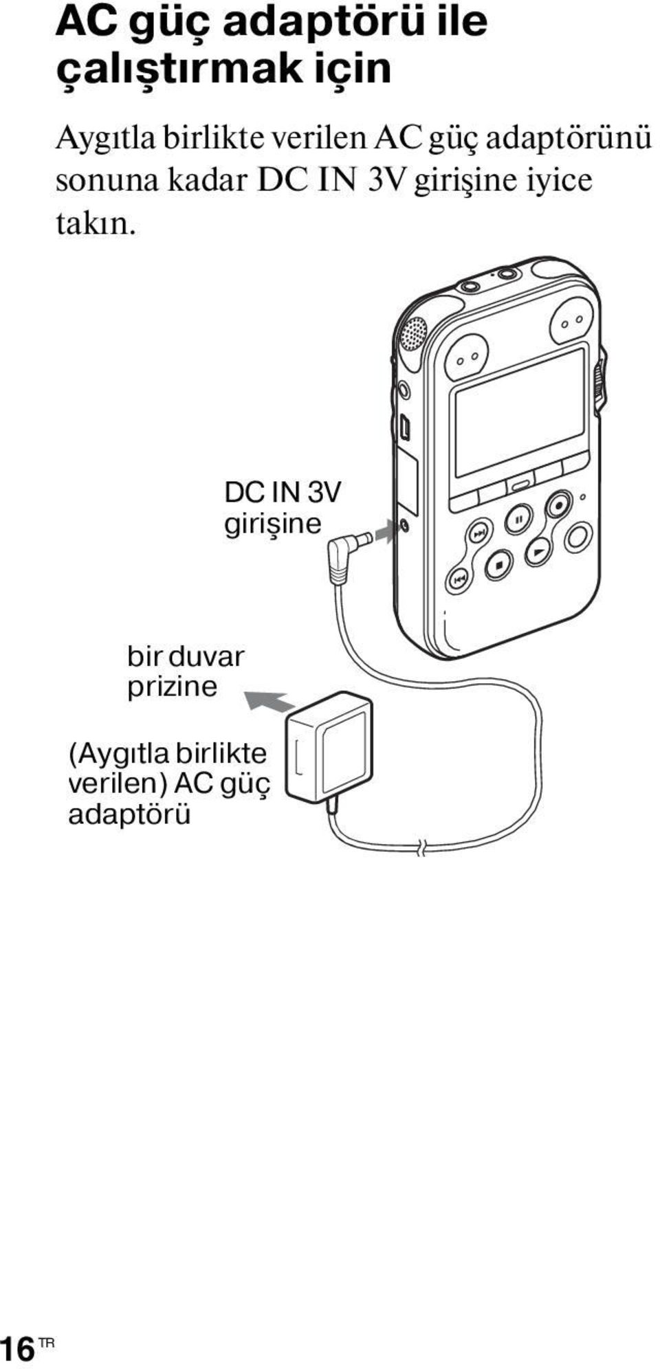 IN 3V girişine iyice takın.