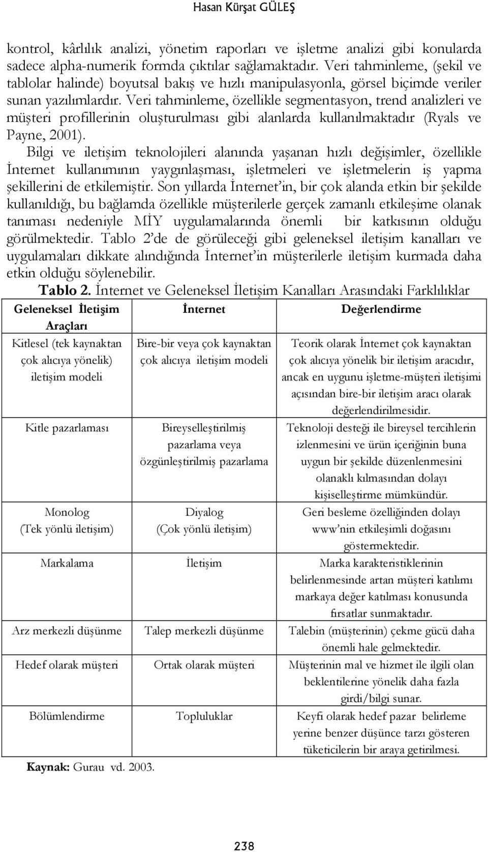 Veri tahminleme, özellikle segmentasyon, trend analizleri ve müşteri profillerinin oluşturulması gibi alanlarda kullanılmaktadır (Ryals ve Payne, 2001).