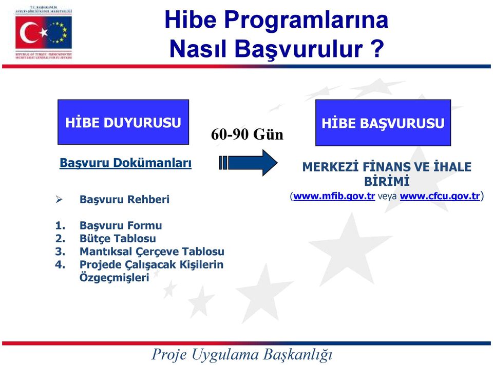 BAŞVURUSU MERKEZĐ FĐNANS VE ĐHALE BĐRĐMĐ (www.mfib.gov.tr veya www.cfcu.