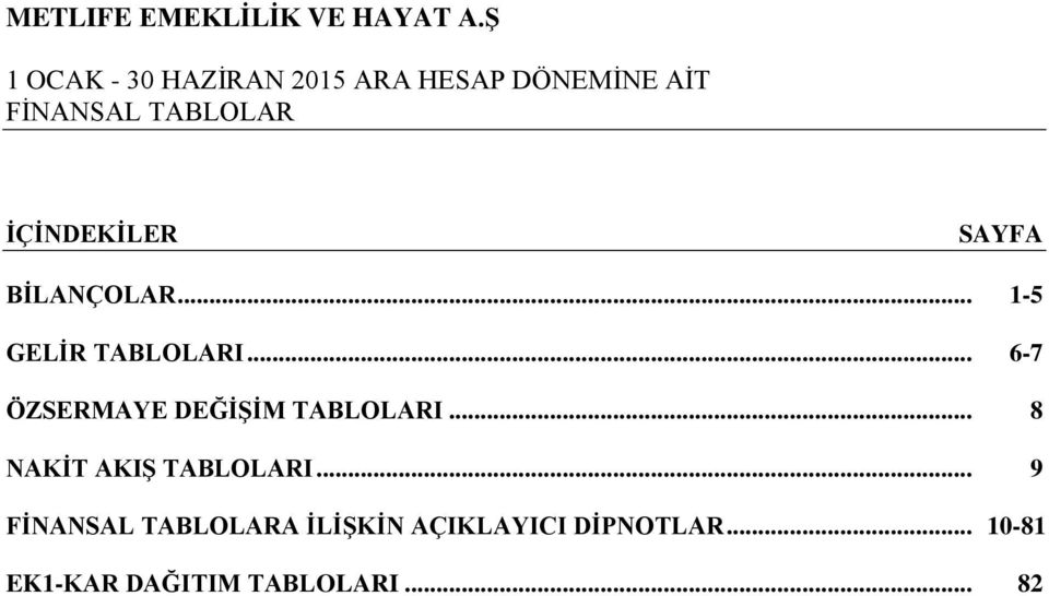 .. 1-5 GELİR TABLOLARI.