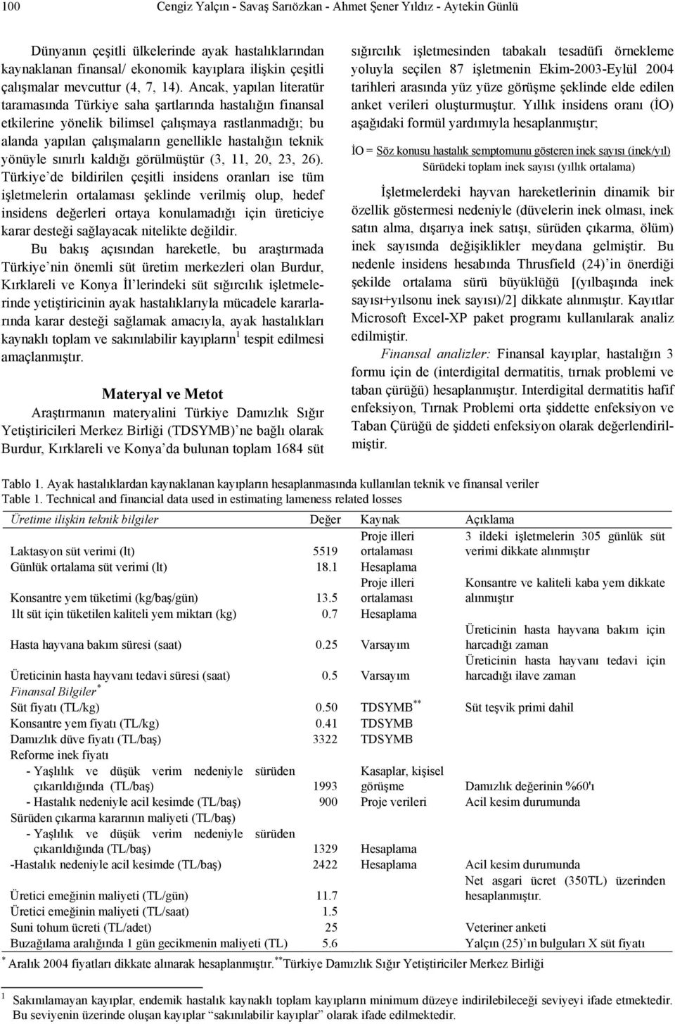 Ancak, yapılan literatür taramasında Türkiye saha şartlarında hastalığın finansal etkilerine yönelik bilimsel çalışmaya rastlanmadığı; bu alanda yapılan çalışmaların genellikle hastalığın teknik