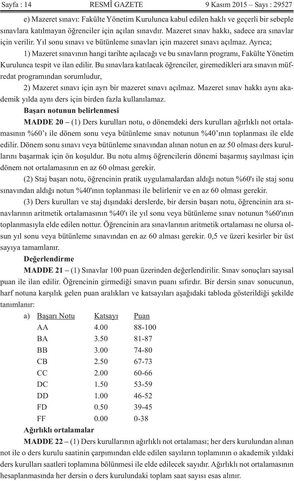 Ayrıca; 1) Mazeret sınavının hangi tarihte açılacağı ve bu sınavların programı, Fakülte Yönetim Kurulunca tespit ve ilan edilir.