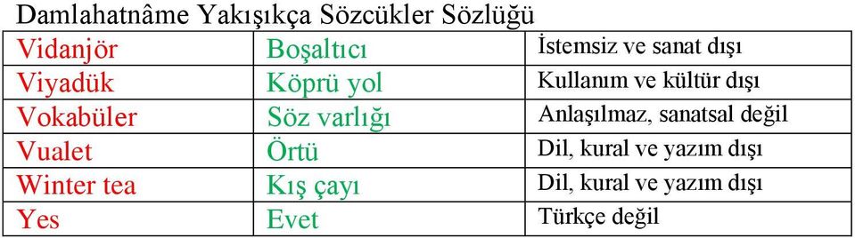 Anlaşılmaz, sanatsal değil Vualet Örtü Dil, kural ve yazım