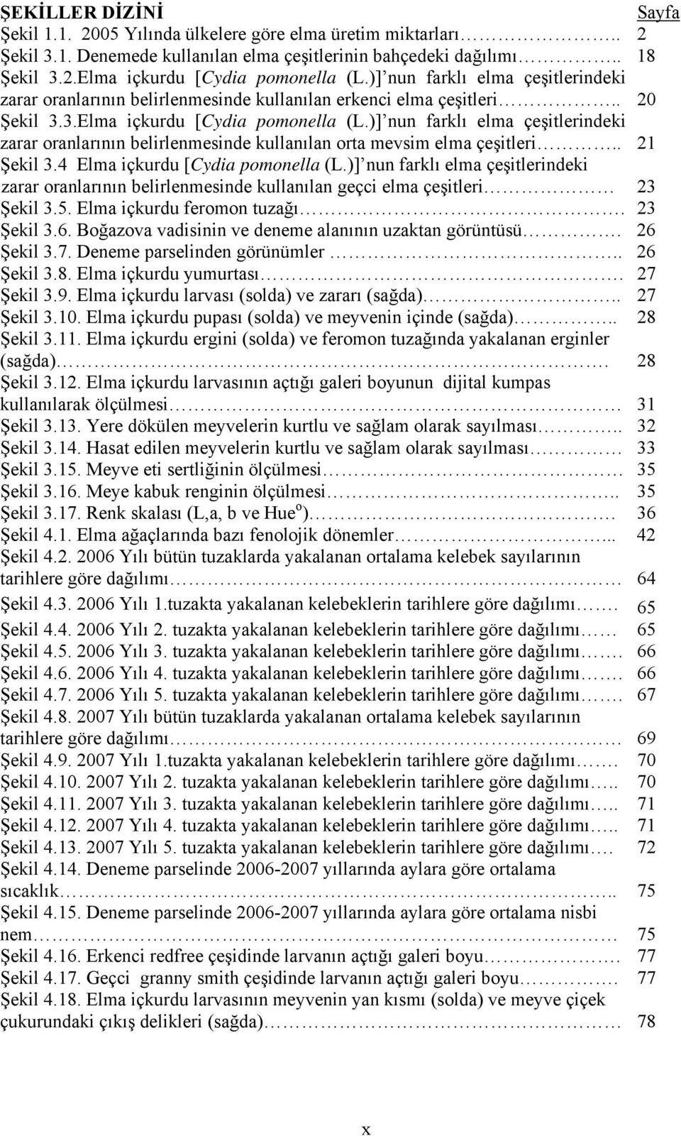 )] nun farklı elma çeşitlerindeki zarar oranlarının belirlenmesinde kullanılan orta mevsim elma çeşitleri.. 21 Şekil 3.4 Elma içkurdu [Cydia pomonella (L.