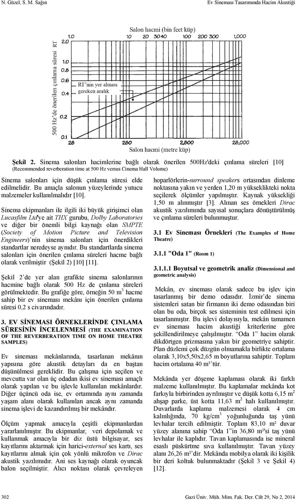 elde edilmelidir. Bu amaçla salonun yüzeylerinde yutucu malzemeler kullanılmalıdır [10].