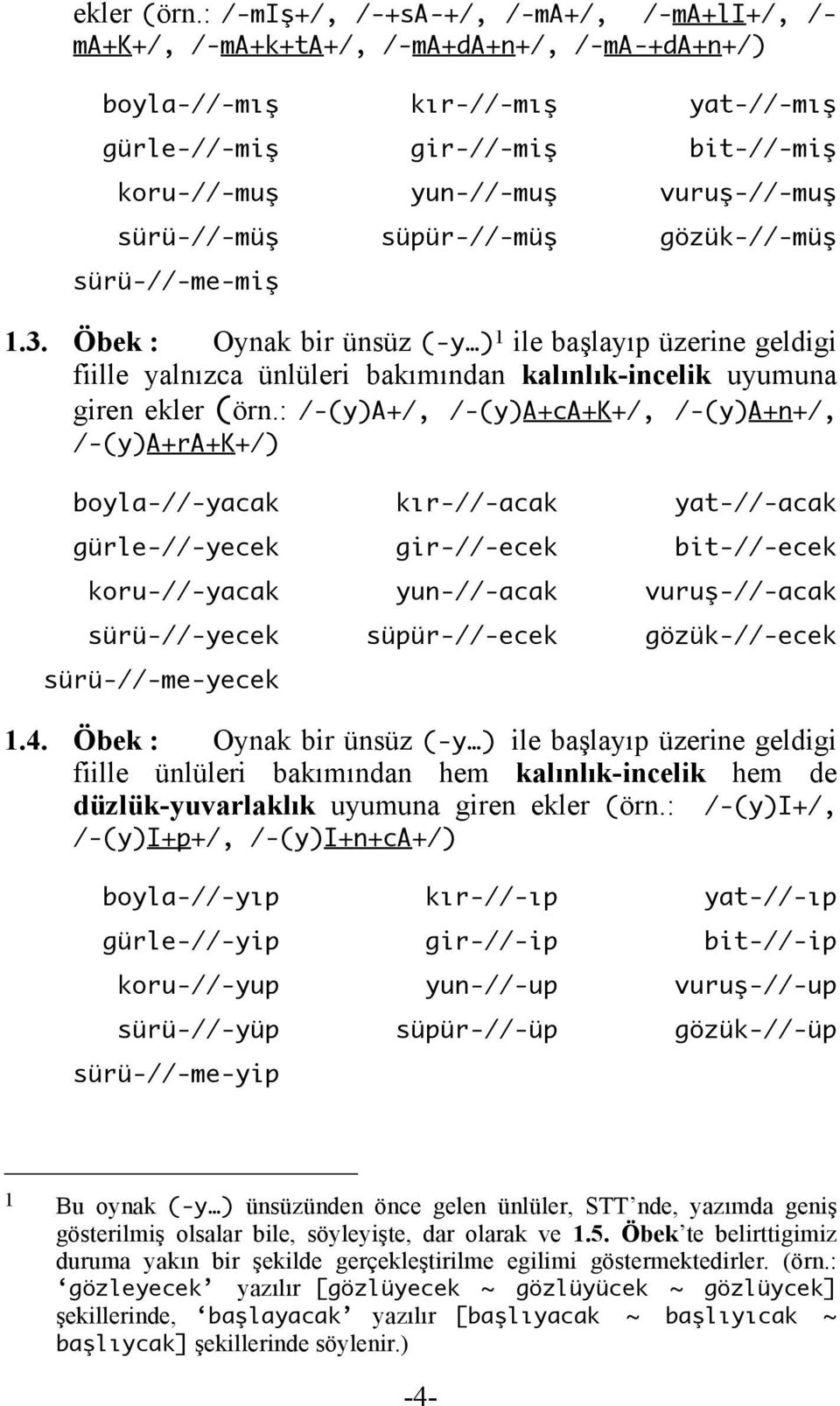 sürü-//-müş süpür-//-müş gözük-//-müş sürü-//-me-miş 1.3.