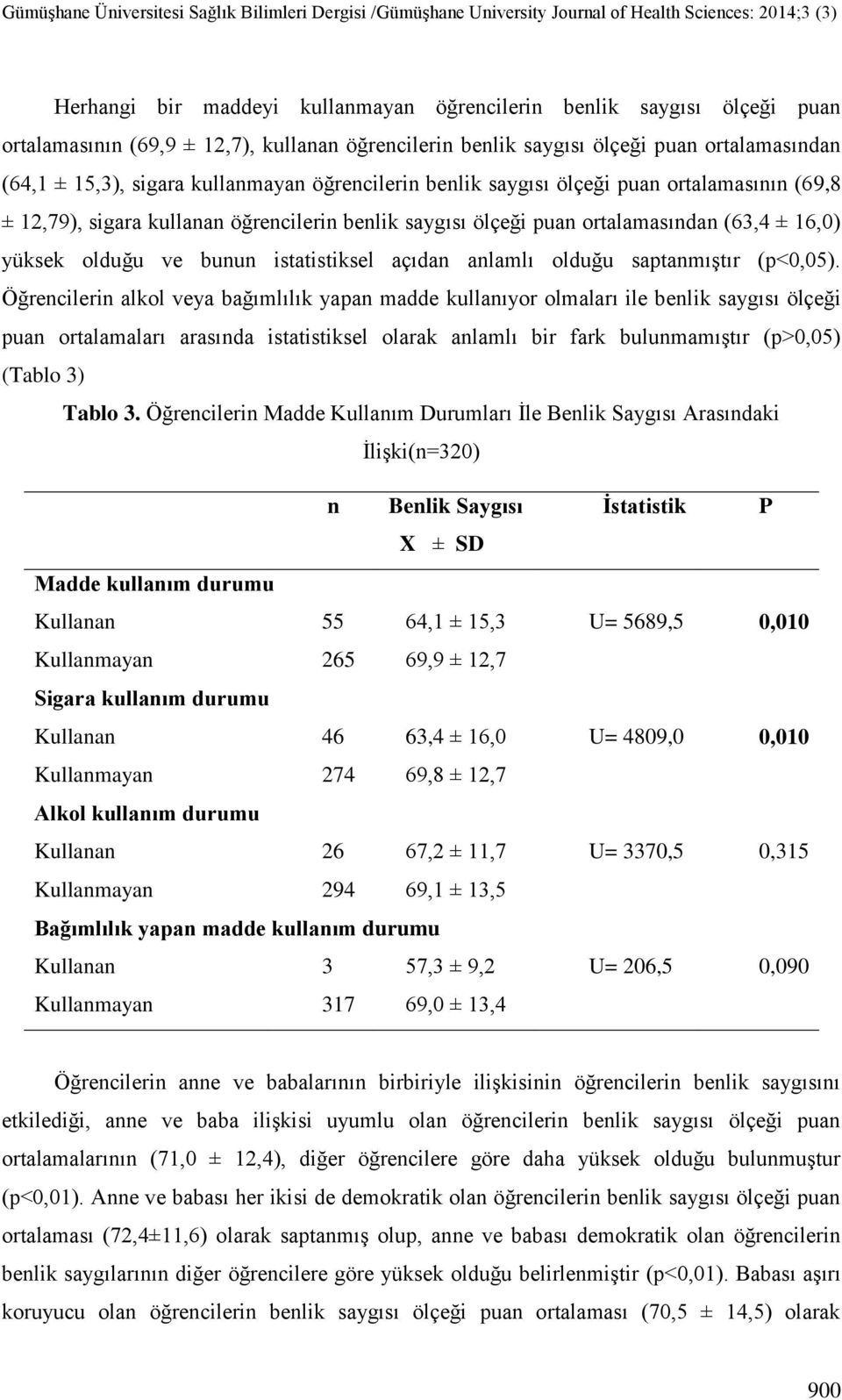 anlamlı olduğu saptanmıştır (p<0,05).