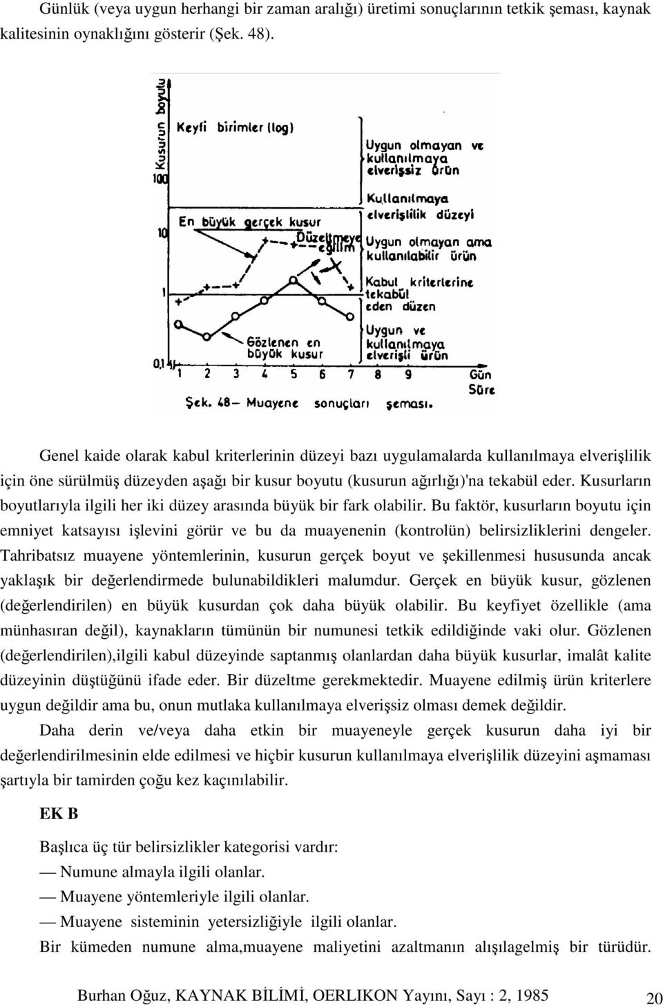 Kusurların boyutlarıyla ilgili her iki düzey arasında büyük bir fark olabilir.