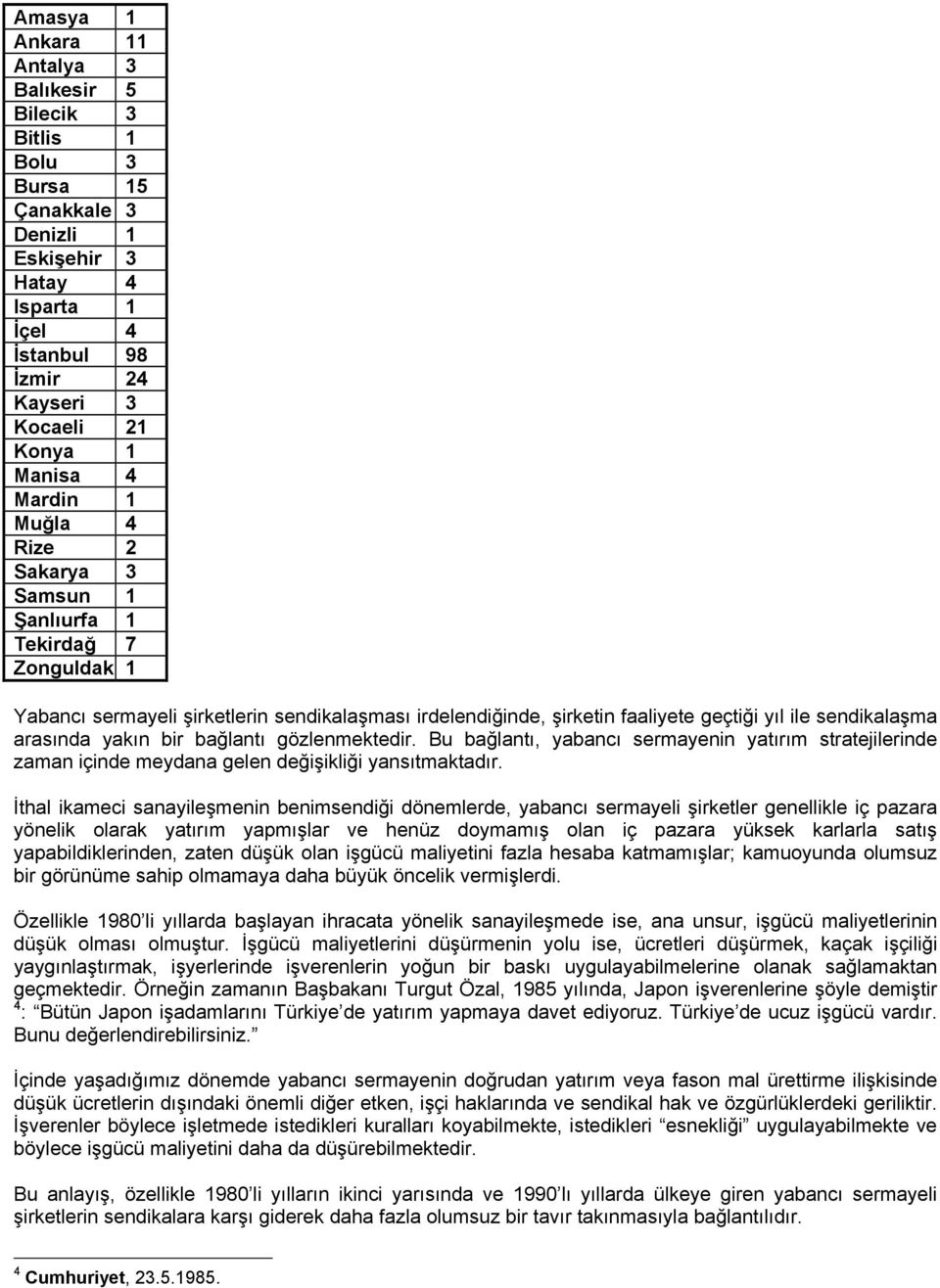 yakın bir bağlantı gözlenmektedir. Bu bağlantı, yabancı sermayenin yatırım stratejilerinde zaman içinde meydana gelen değişikliği yansıtmaktadır.