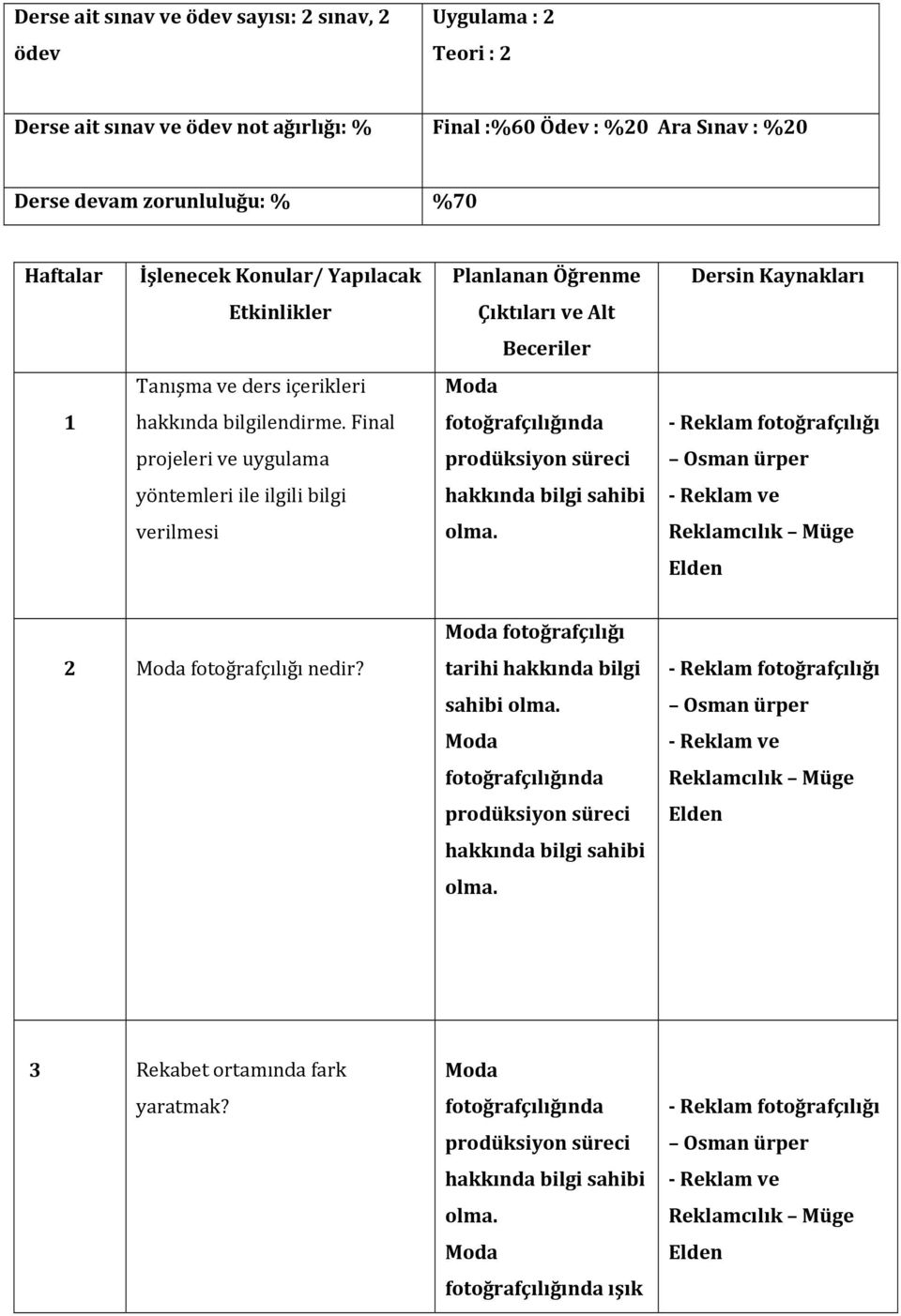 Etkinlikler Çıktıları ve Alt Beceriler Tanışma ve ders içerikleri 1 hakkında bilgilendirme.