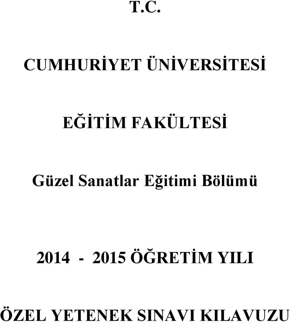 Eğitimi Bölümü 2014-2015