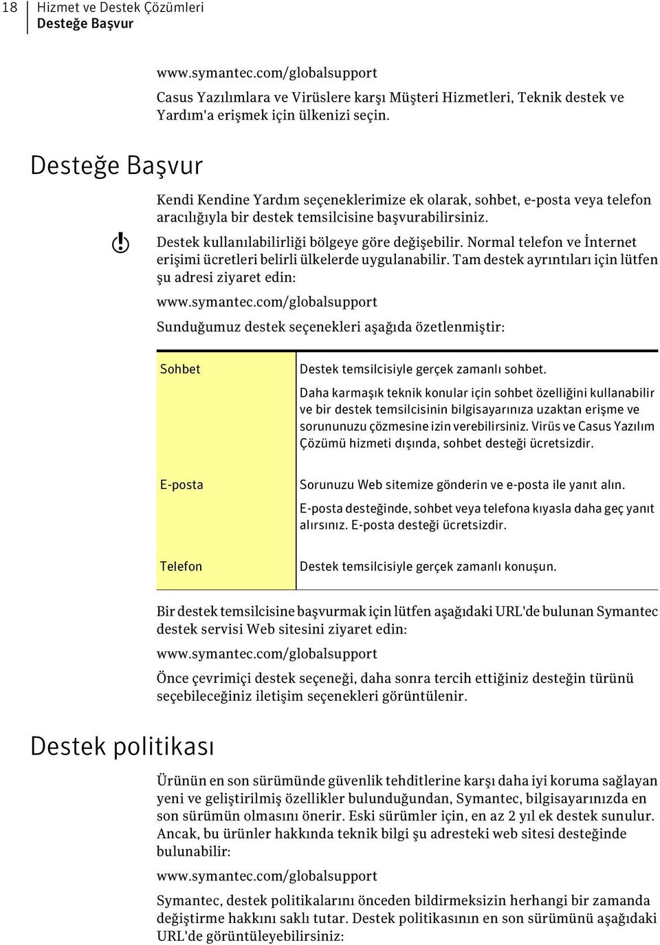 Kendi Kendine Yardım seçeneklerimize ek olarak, sohbet, e-posta veya telefon aracılığıyla bir destek temsilcisine başvurabilirsiniz. Destek kullanılabilirliği bölgeye göre değişebilir.