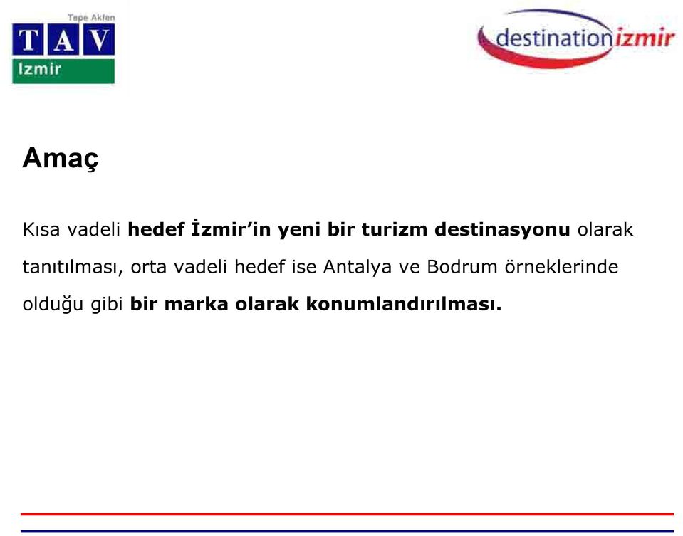 vadeli hedef ise Antalya ve Bodrum